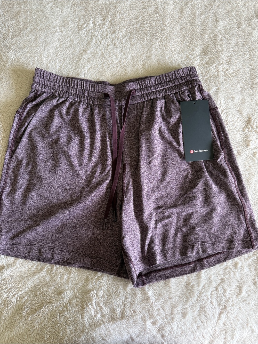 lululemon athletica Men's Heather Plum Active Drawstring Shorts